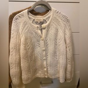 Sezane Alma Cardigan in white color